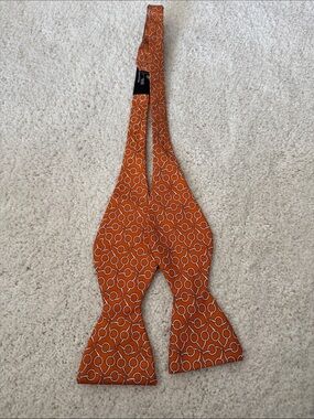 J. McLaughlin Orange Patterned Bow Tie